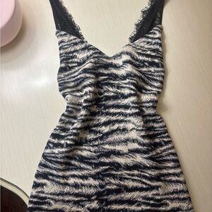 Express Black and Cream Patterned Dress